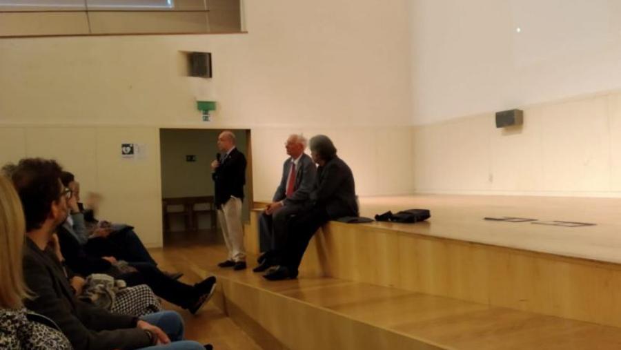 Os profesores Hueso, González Herrán e Viña Liste, no acto