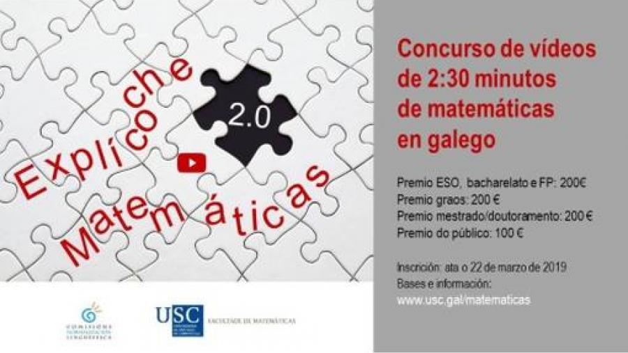 Cartaz da convocatoria da oitava edición do concurso de vídeos 'Explícoche Matemáticas 2.0'