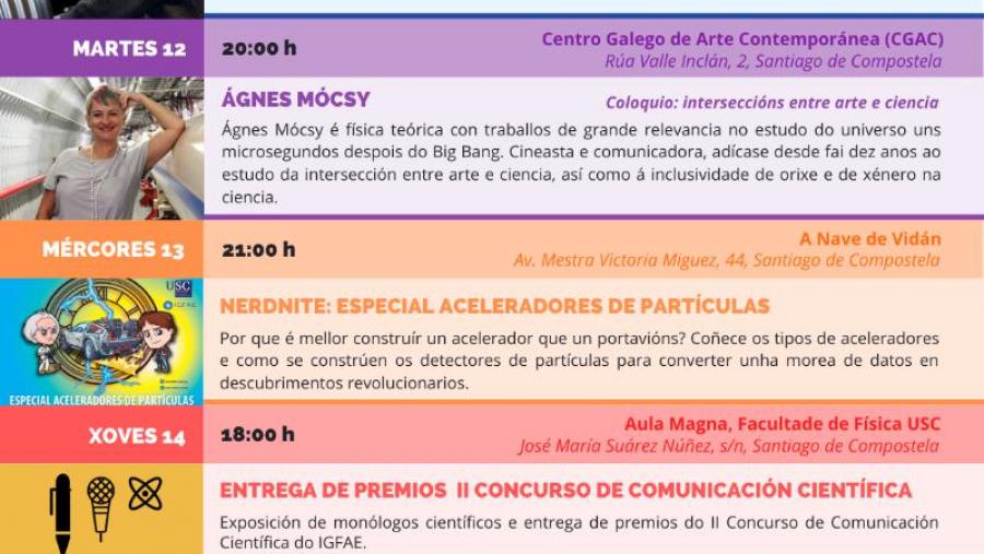 Cartel co programa de actividades previstas